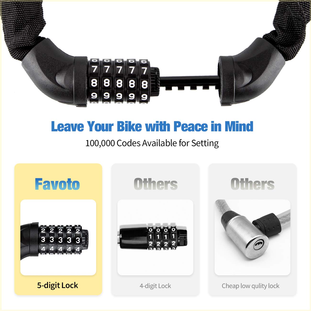 Favoto 3,2 ft fietskettingslot