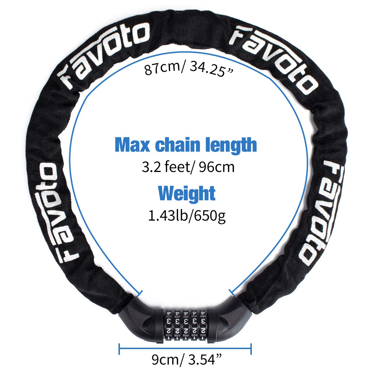 Favoto 3,2 ft fietskettingslot