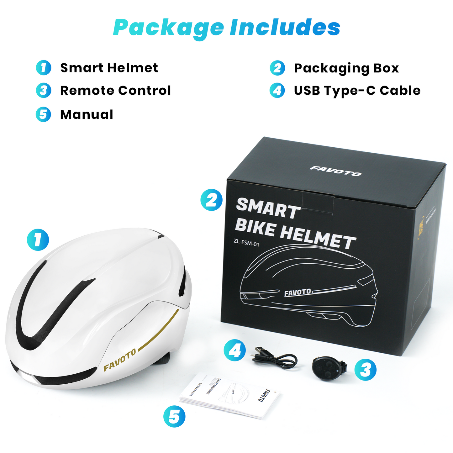 Favoto Smart Fietshelm met Licht