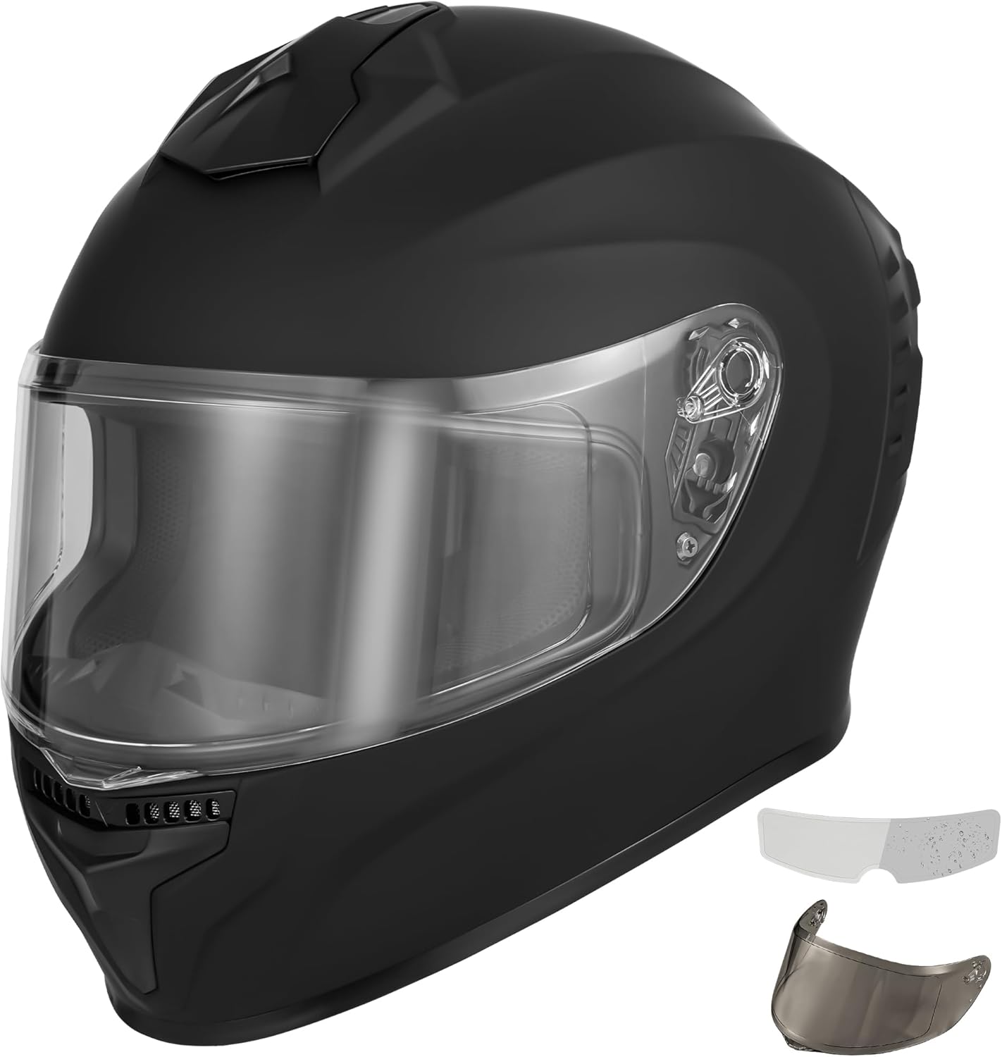 Favoto Full Face Motorhelm met Dynamische Achtervleugel - Zwart