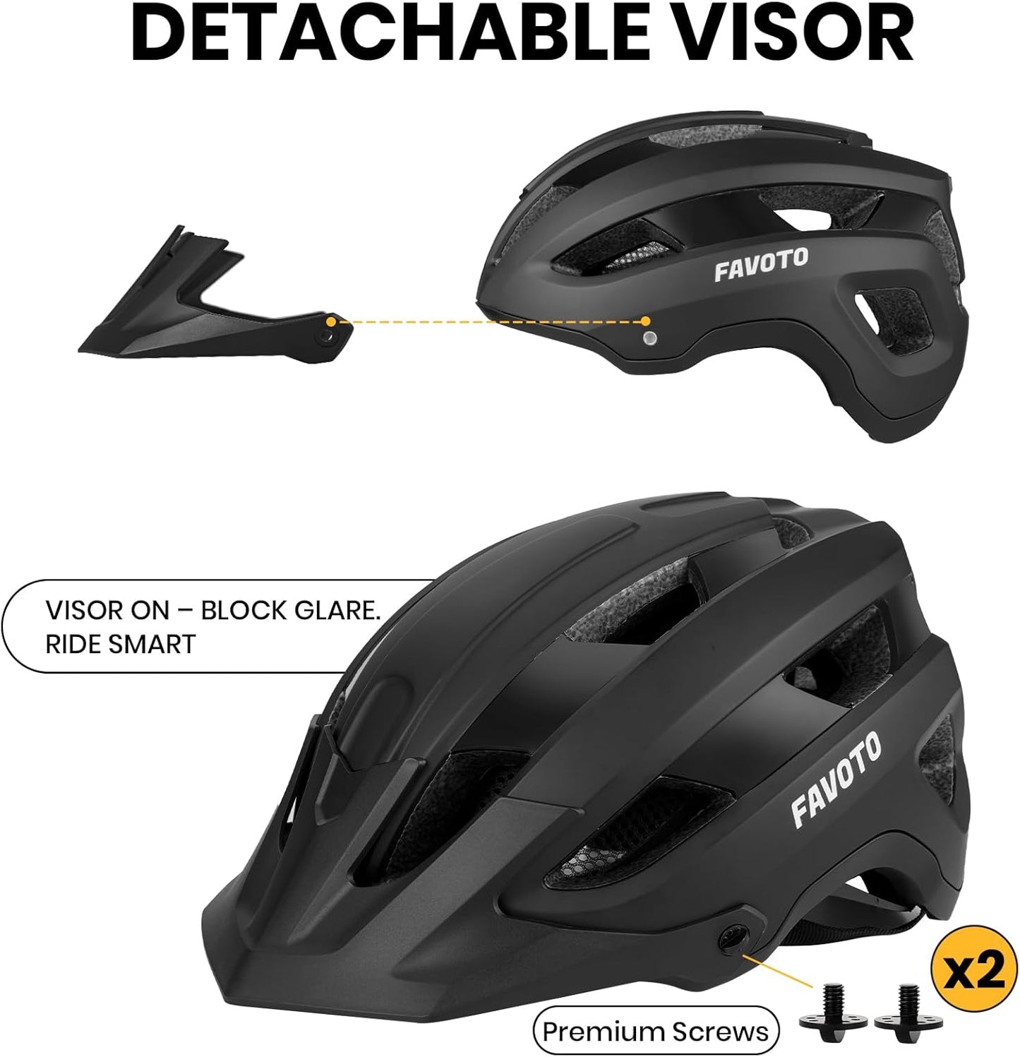 Favoto Mountainbikehelm Volwassene - Zwart