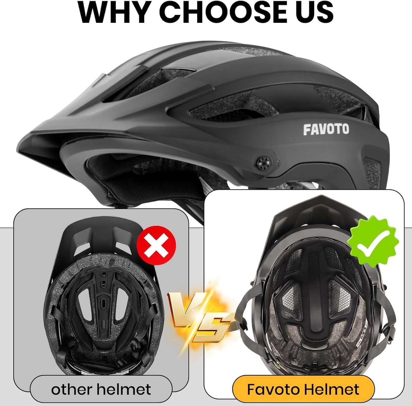 Favoto Mountainbikehelm Volwassene - Zwart
