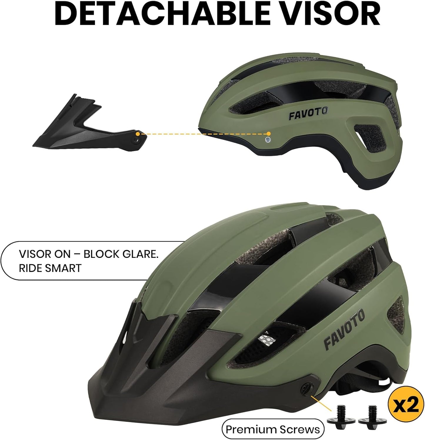 Favoto Mountainbikehelm Volwassene - Groen