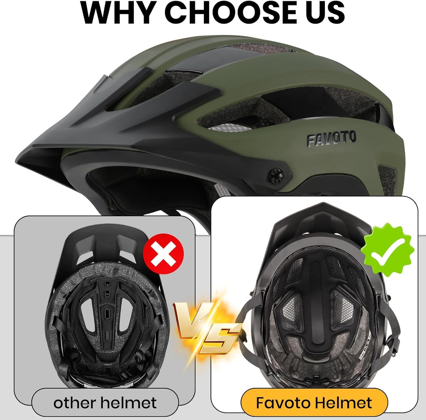 Favoto Mountainbikehelm Volwassene - Groen