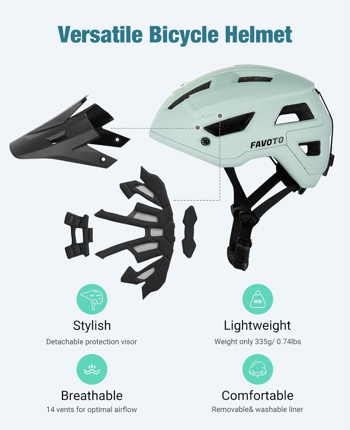 Favoto Mountainbike Lichtgewicht Helm