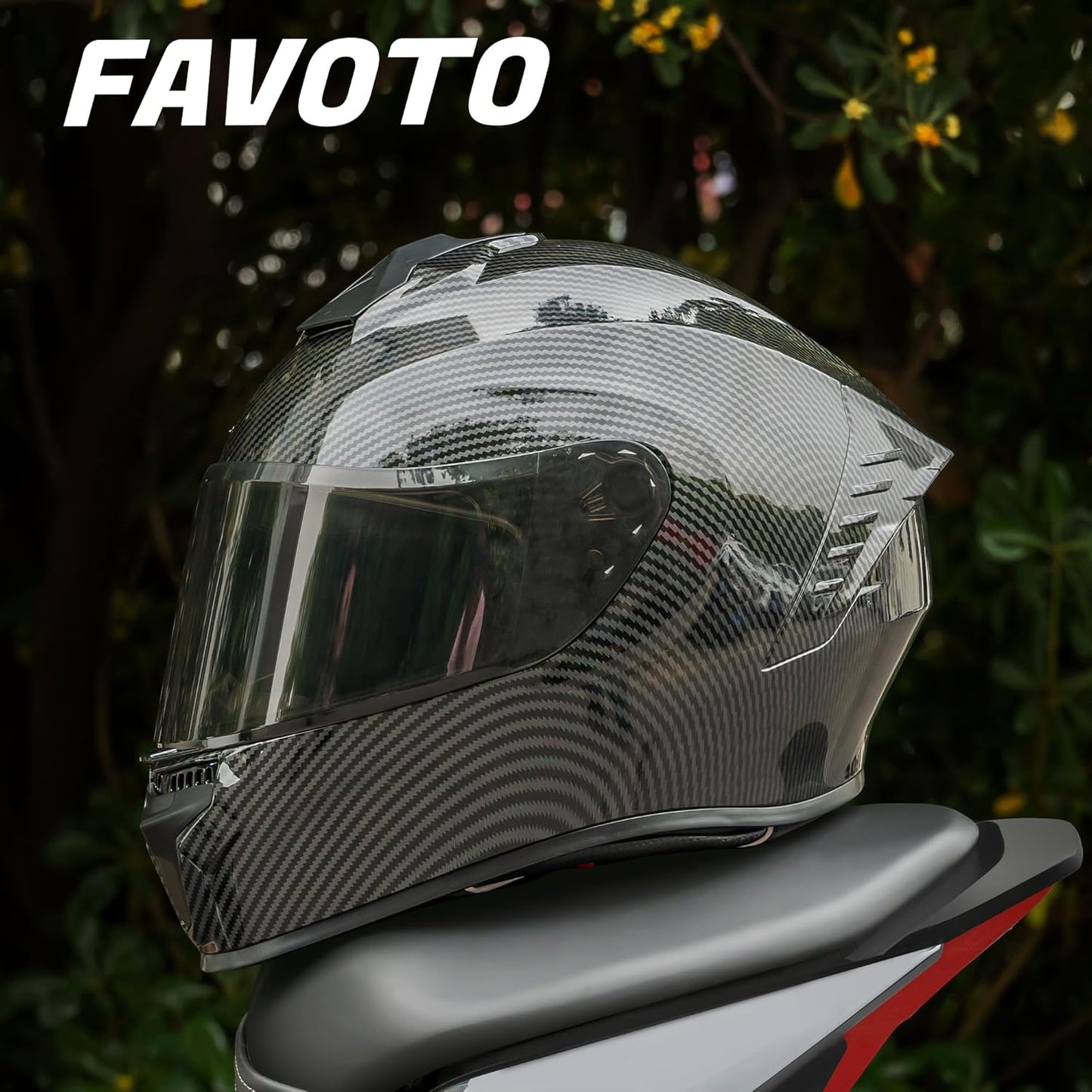Favoto Full Face Motorhelm - Koolstofvezel