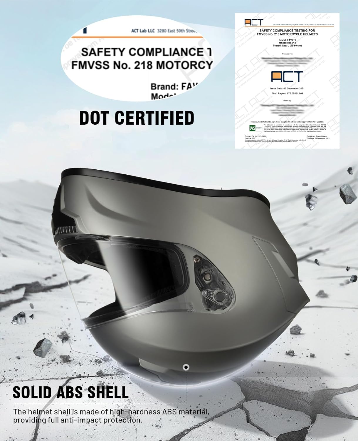 Favoto Full Face Motorhelm - Titanium