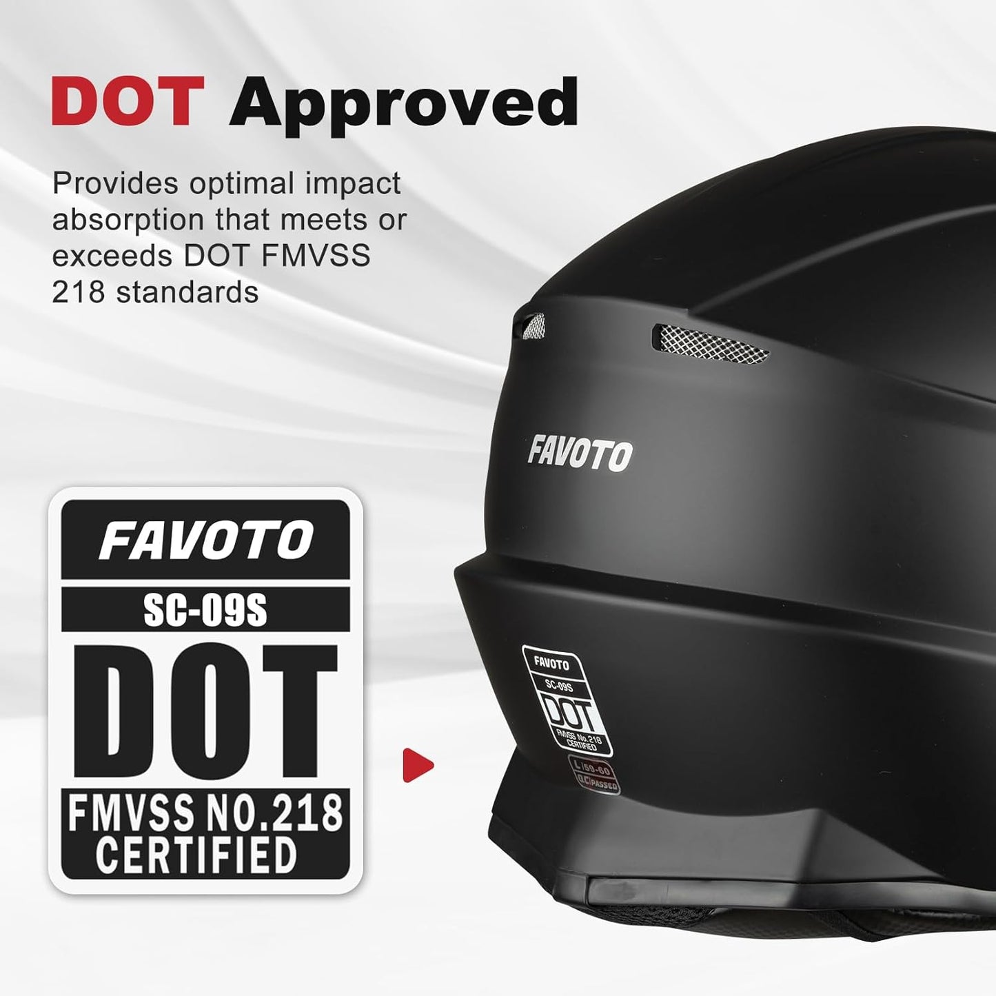 Favoto Volwassen Crossmotorhelmen - Zwart