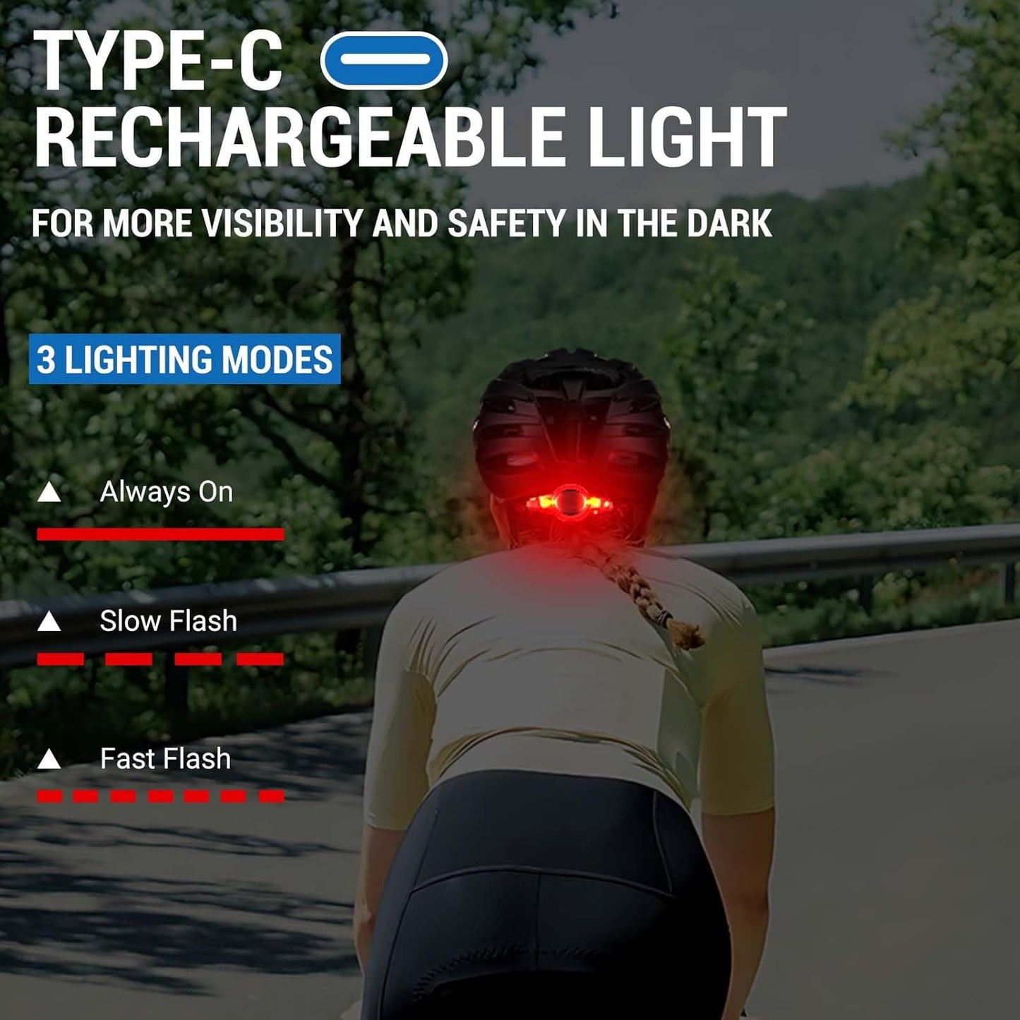 Favoto Fietshelm met Licht en Magnetische Bril - Groen