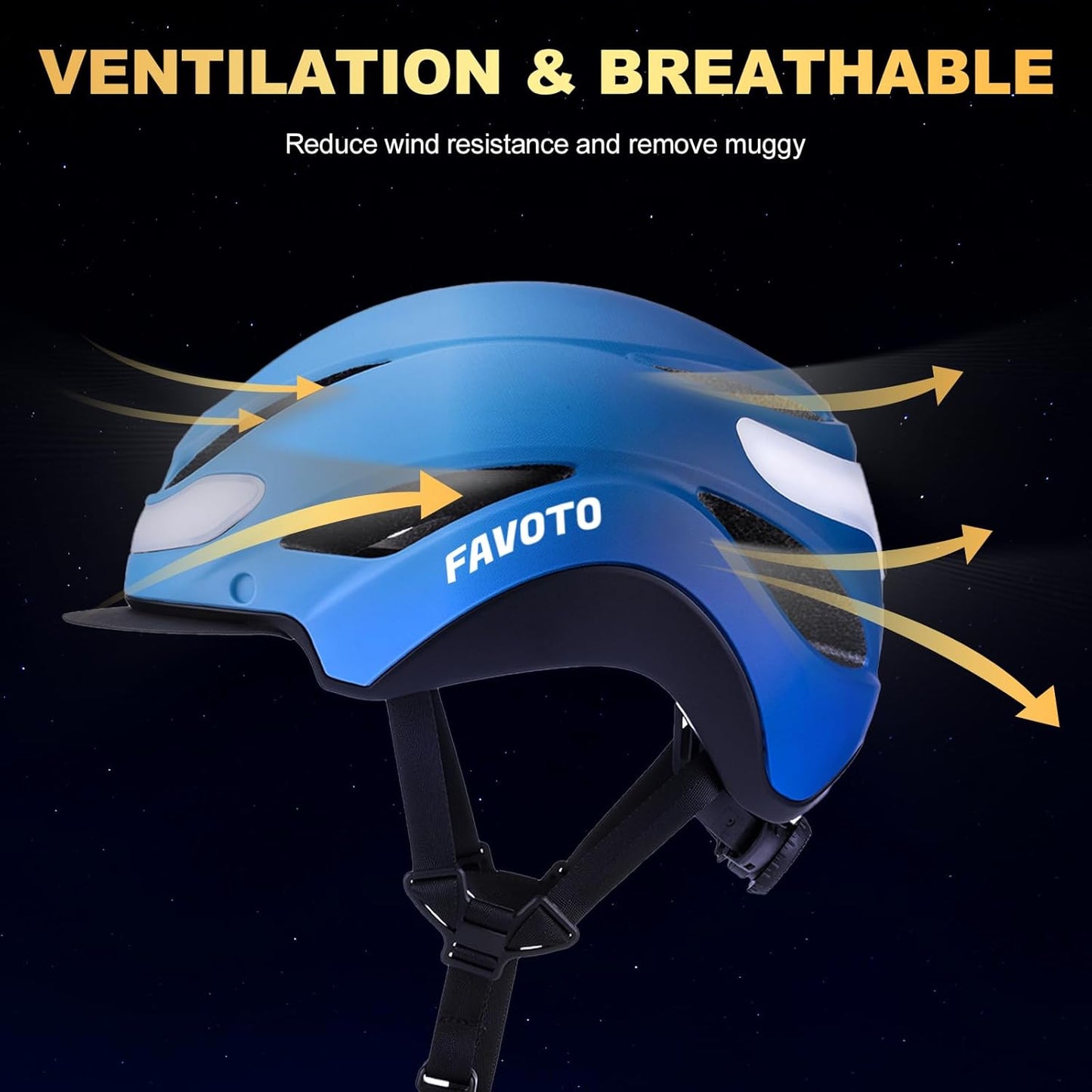 Favoto Fietshelm met Richtingaanwijzers - Blauw