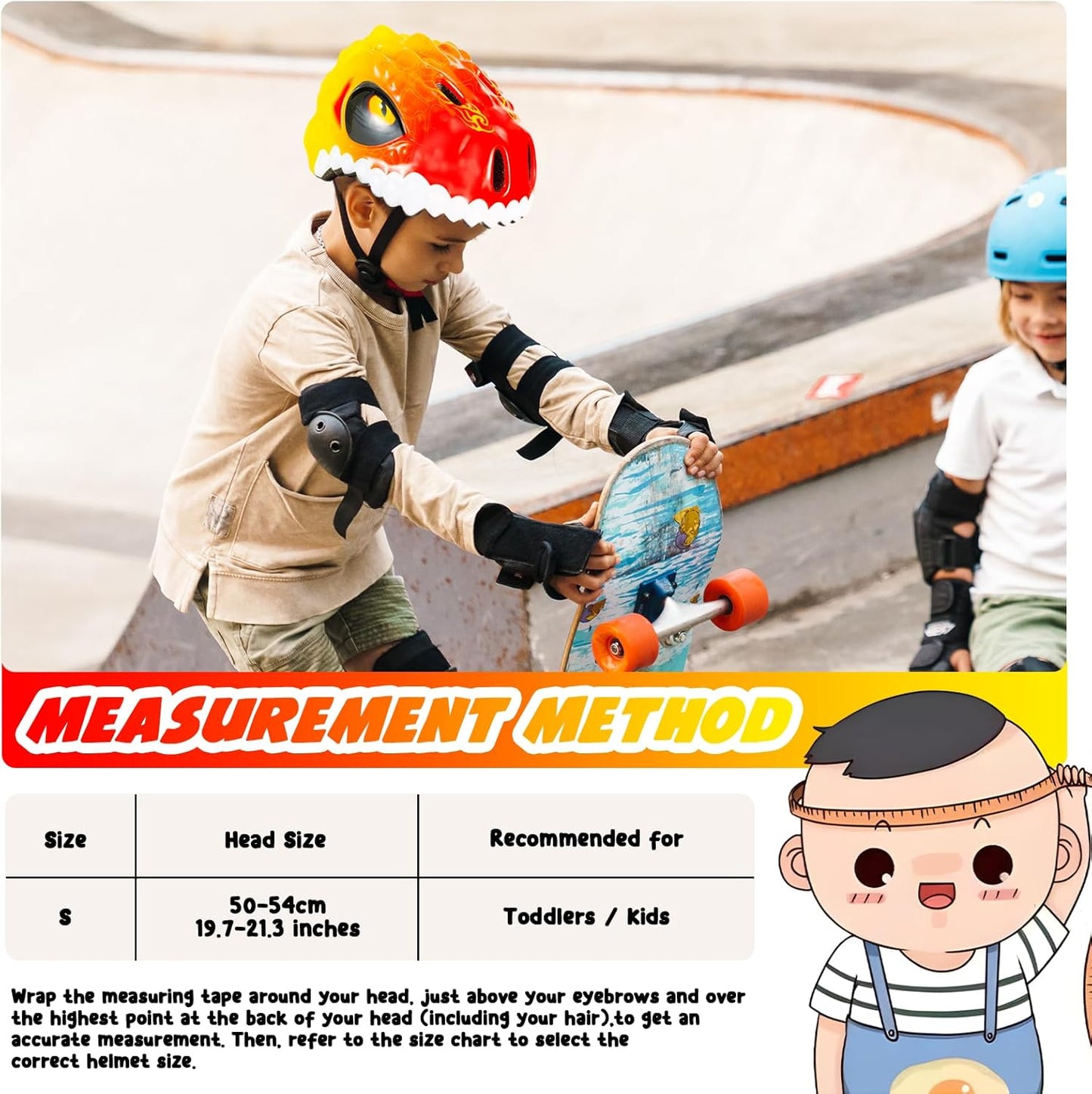 Favoto Kinderfietshelm Dinosaurus - Rood Geel
