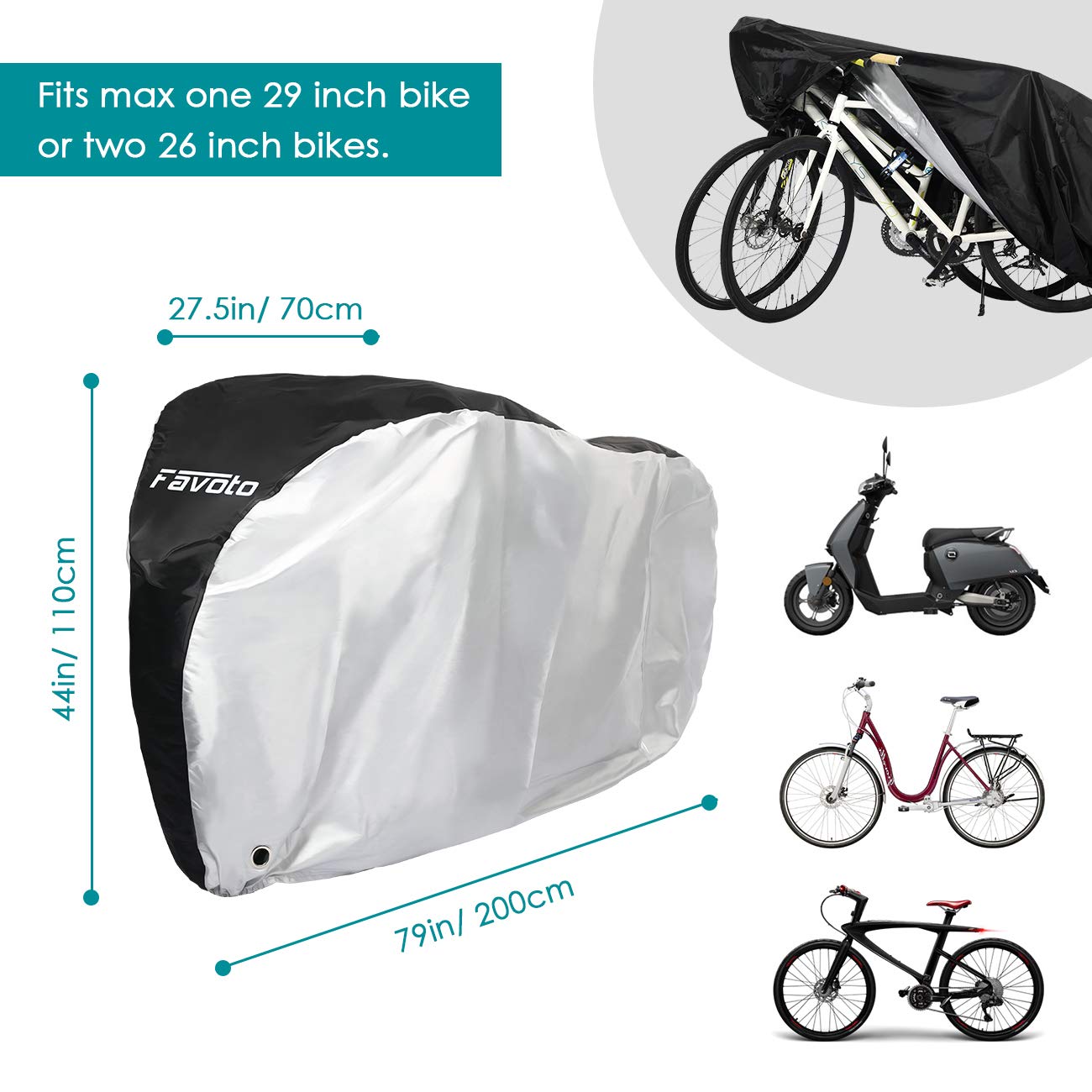 Favoto Fietshoes - Zwart & Zilver
