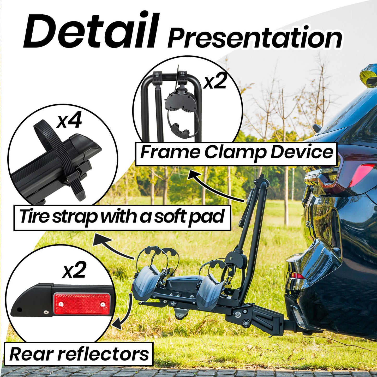Favoto Hitch Ebike Autodrager met Anti-Wobble 2-Inch Ontvanger