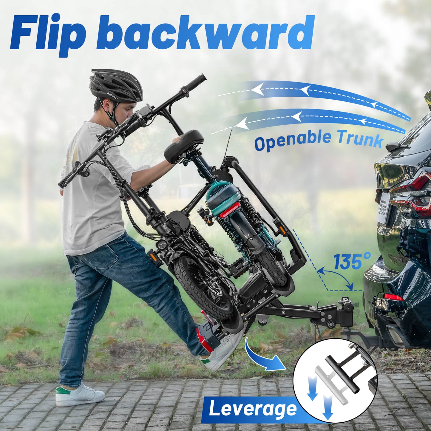 Favoto Hitch Ebike EU Autodrager met Anti-Wobble 2-Inch Ontvanger