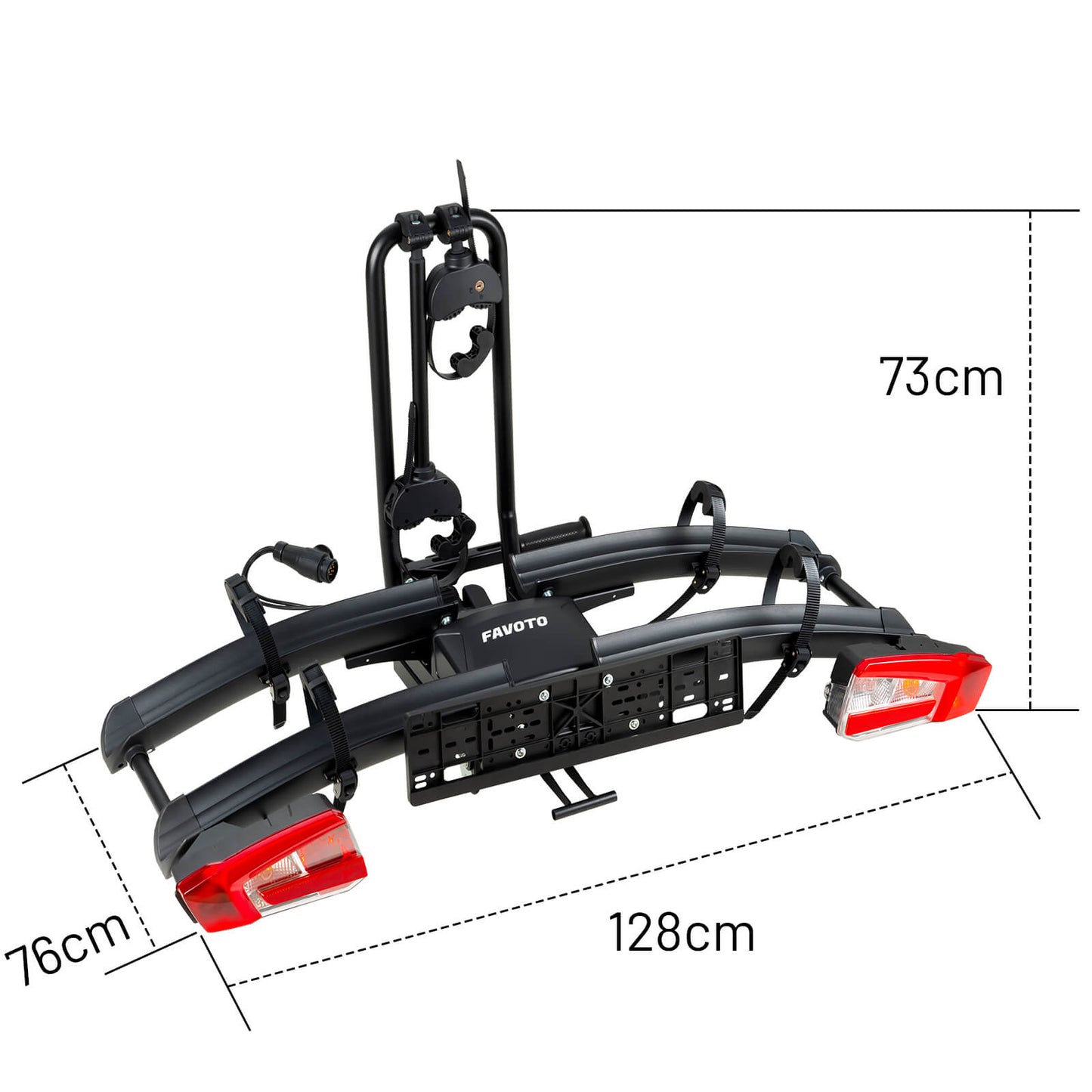Favoto Hitch Ebike EU Autodrager met Anti-Wobble 2-Inch Ontvanger