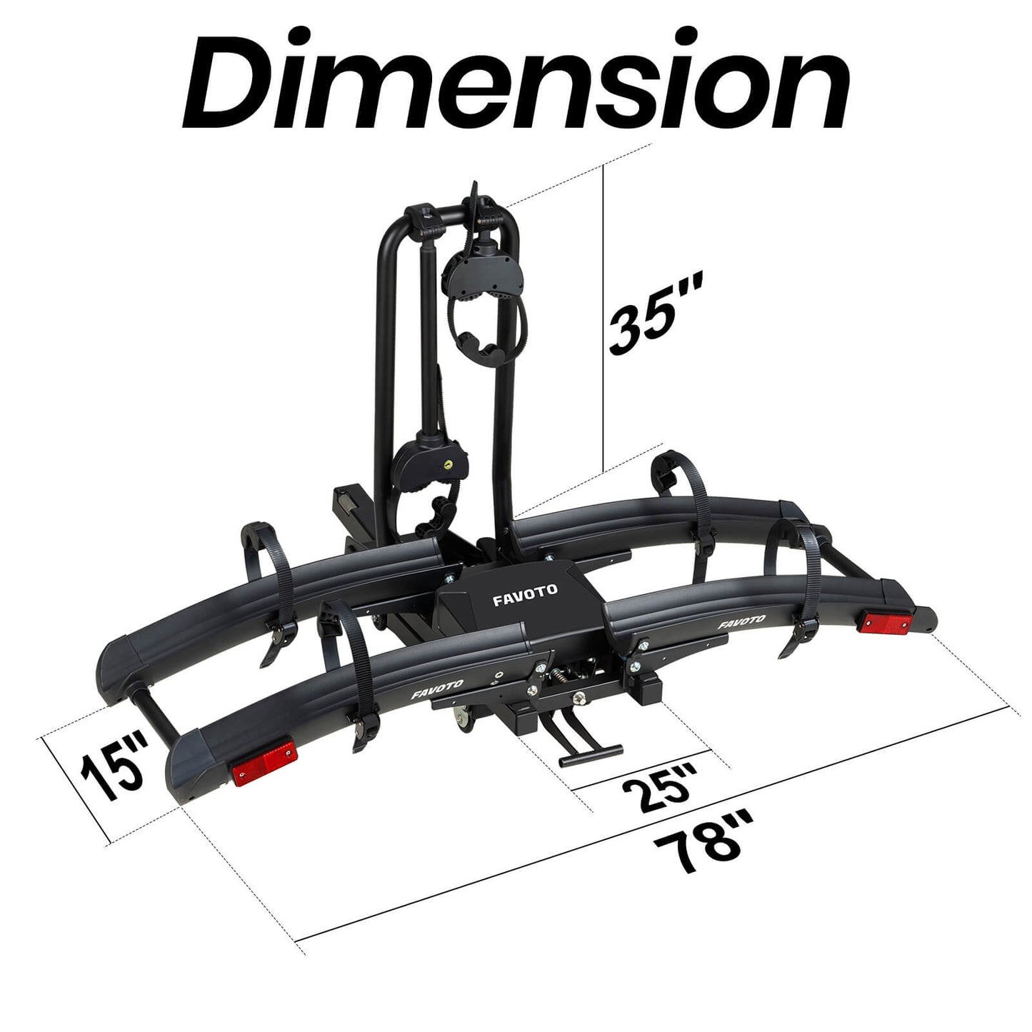 Favoto Hitch Ebike Autodrager met Anti-Wobble 2-Inch Ontvanger