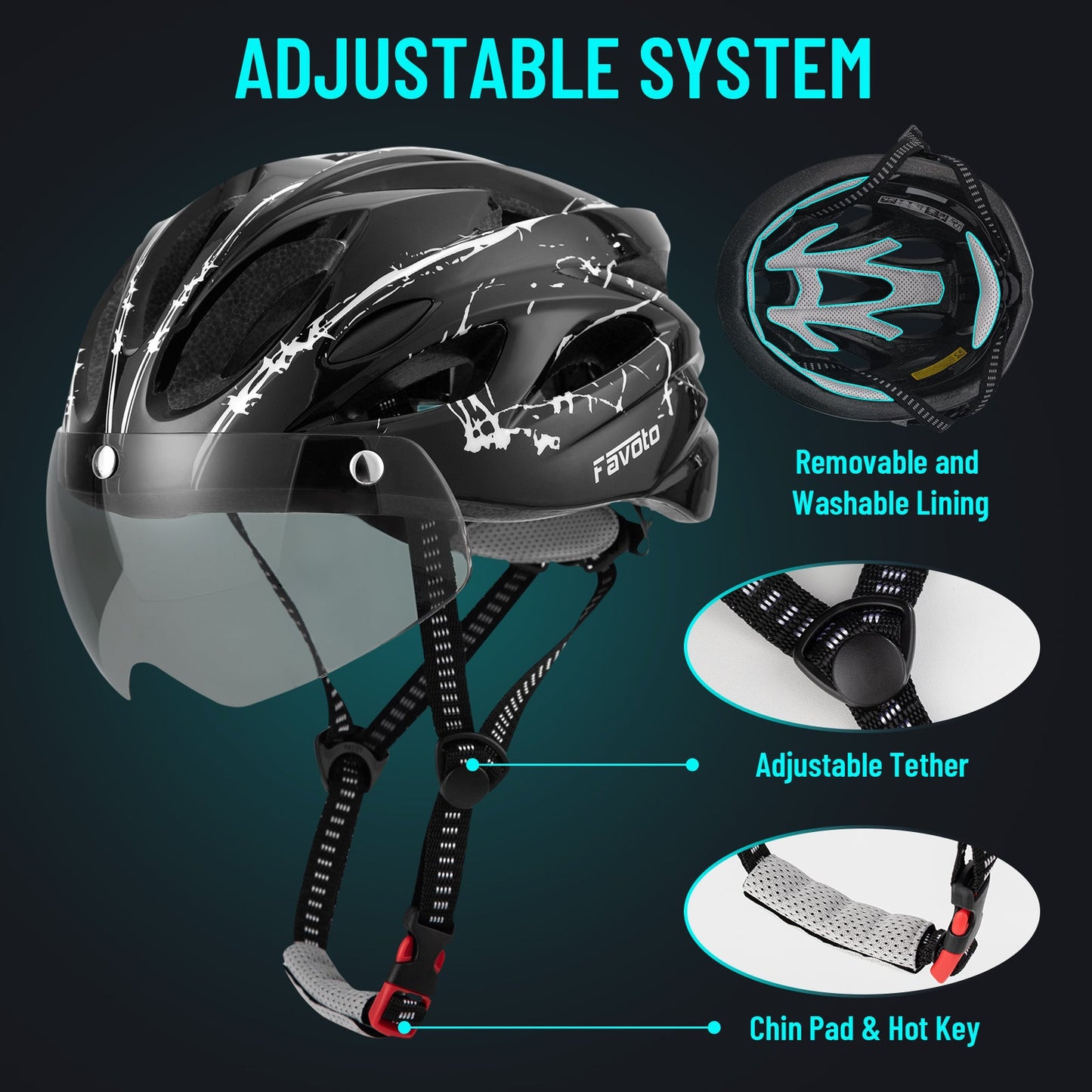Fietshelm met afneembare magnetische bril