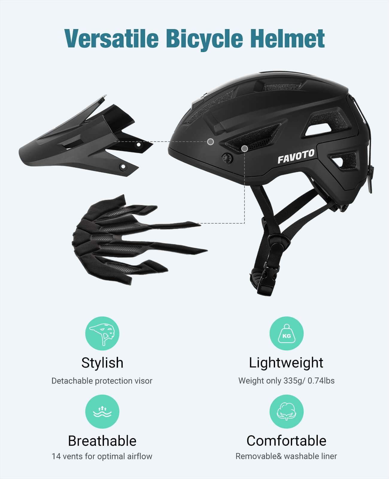 Favoto Mountainbike Lichtgewicht Helm