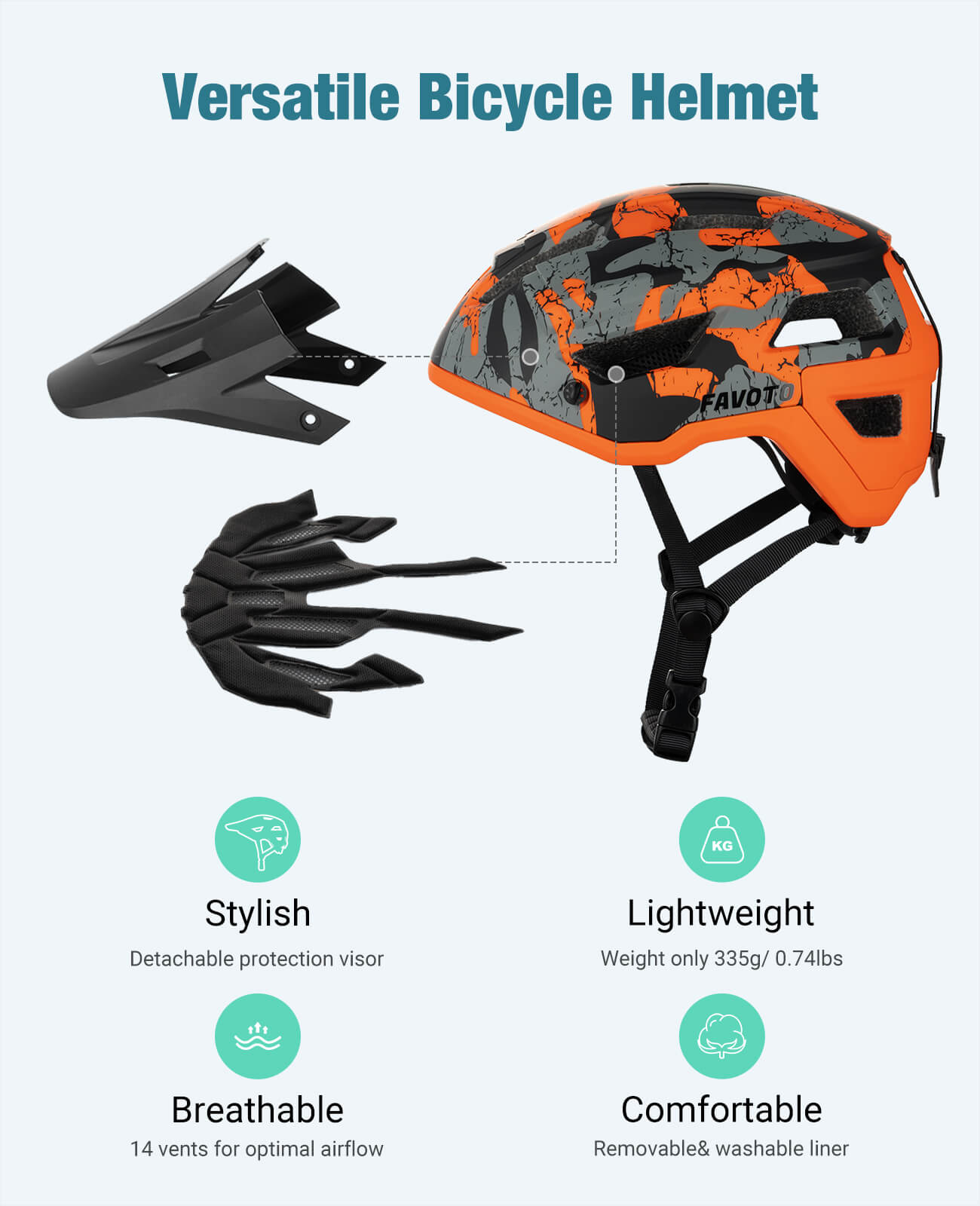 Favoto Mountainbike Lichtgewicht Helm