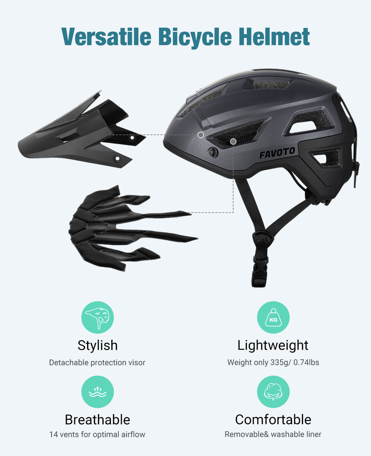 Favoto Mountainbike Lichtgewicht Helm