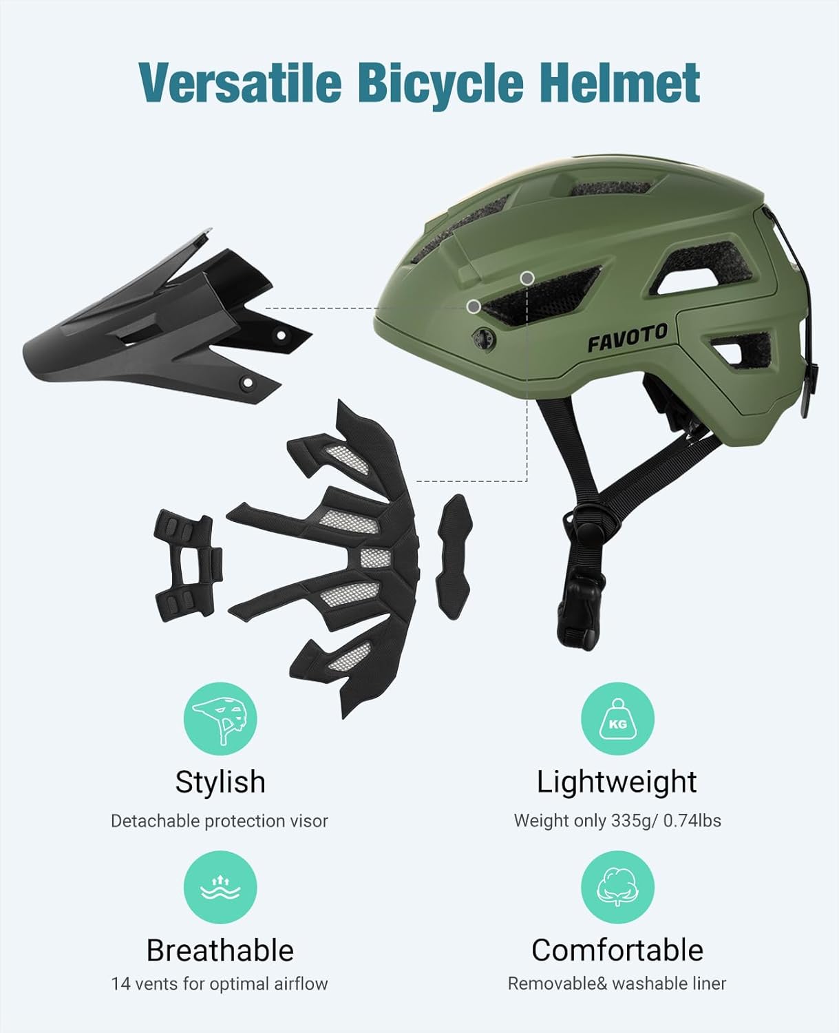 Favoto Mountainbike Lichtgewicht Helm