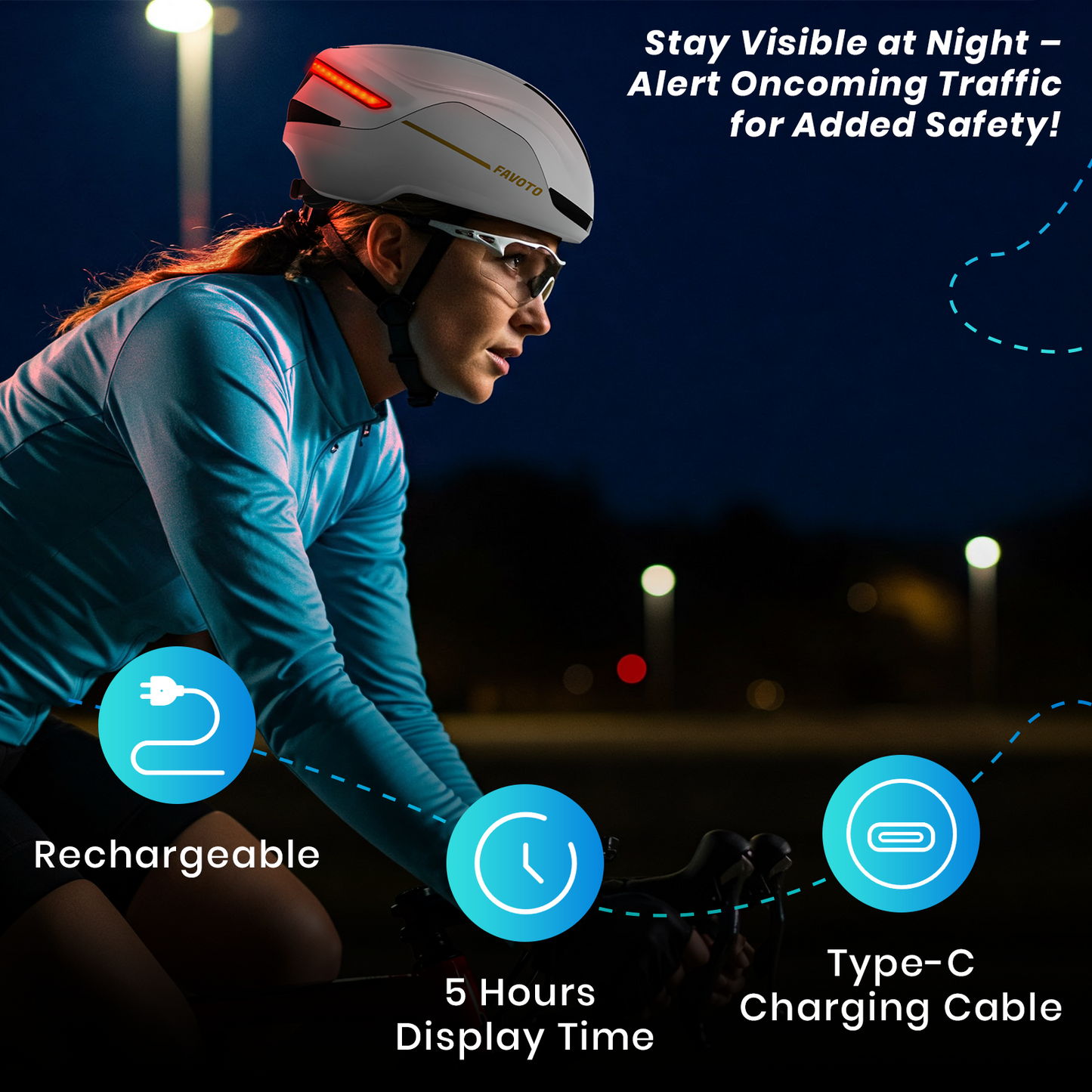 Favoto Smart Fietshelm met Licht