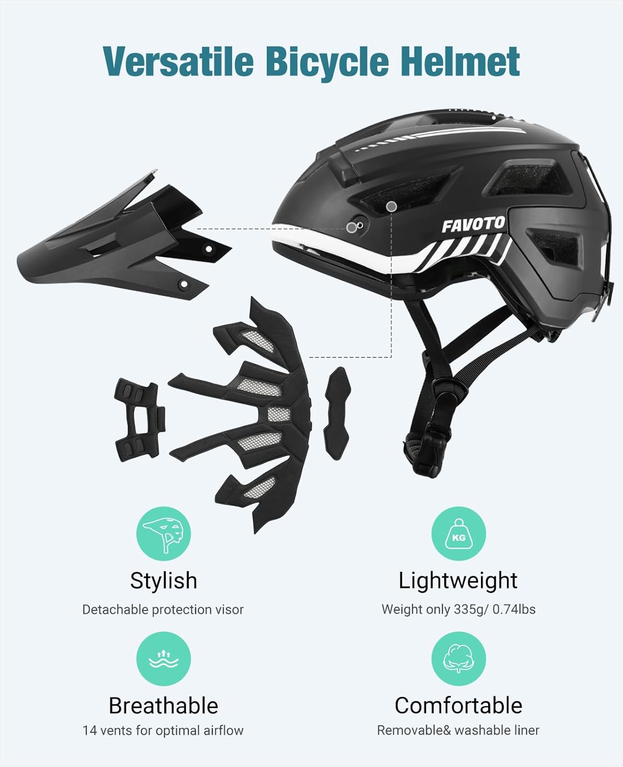 Favoto Mountainbike Lichtgewicht Helm
