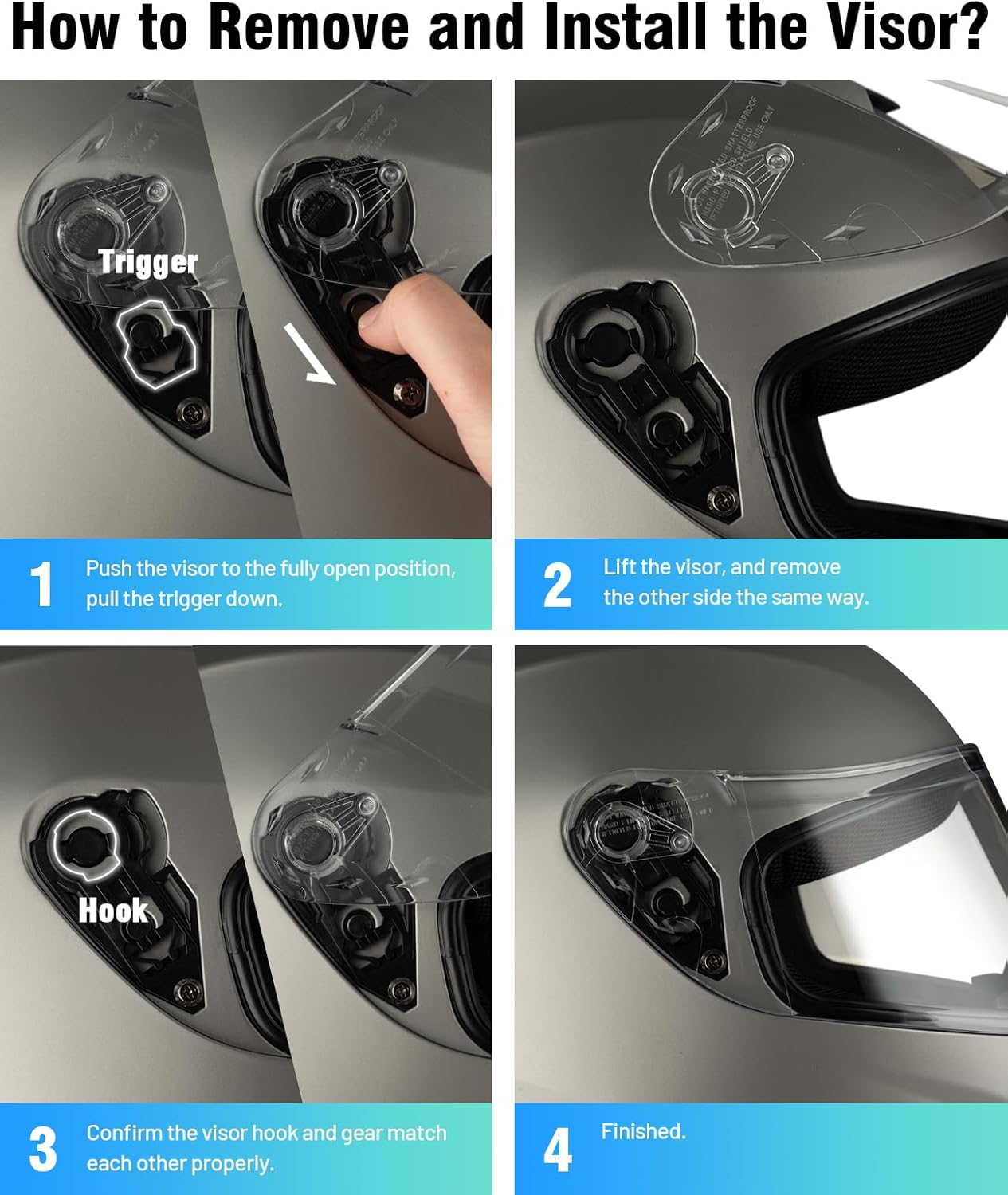 Favoto Full Face Motorhelm - Titanium