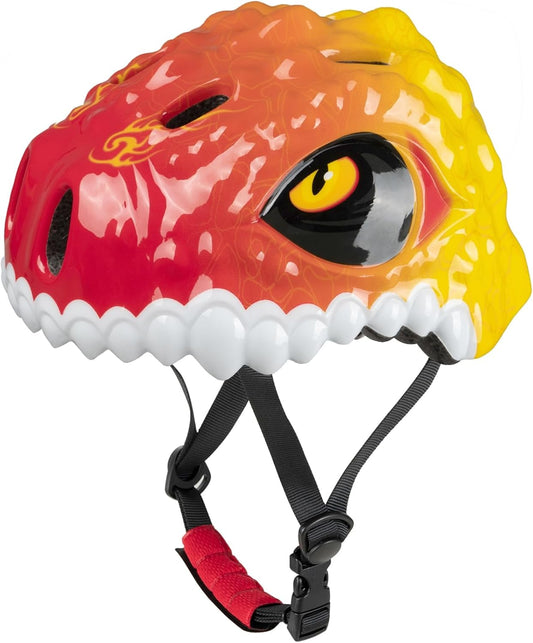 Favoto Kinderfietshelm Dinosaurus - Rood Geel