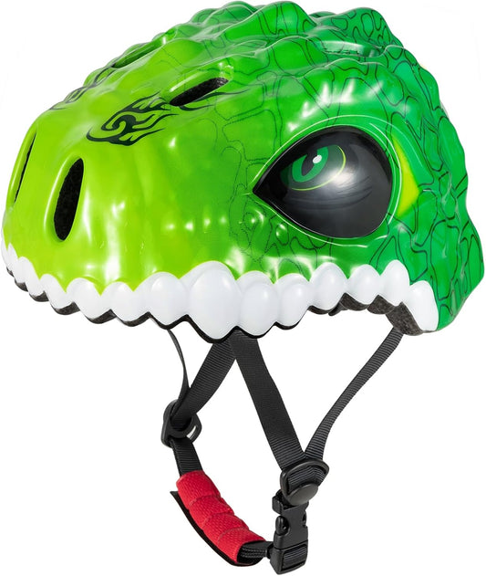 Favoto Kinderfietshelm Dinosaurus - Limegroen